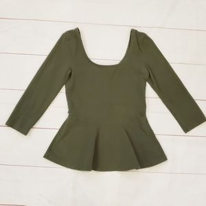 Express green peplum top